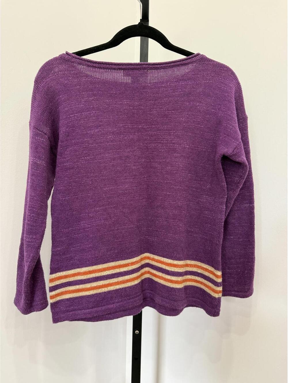 Chaps Purple Geometric Pattern Sweater Small - Picture 5 of 5